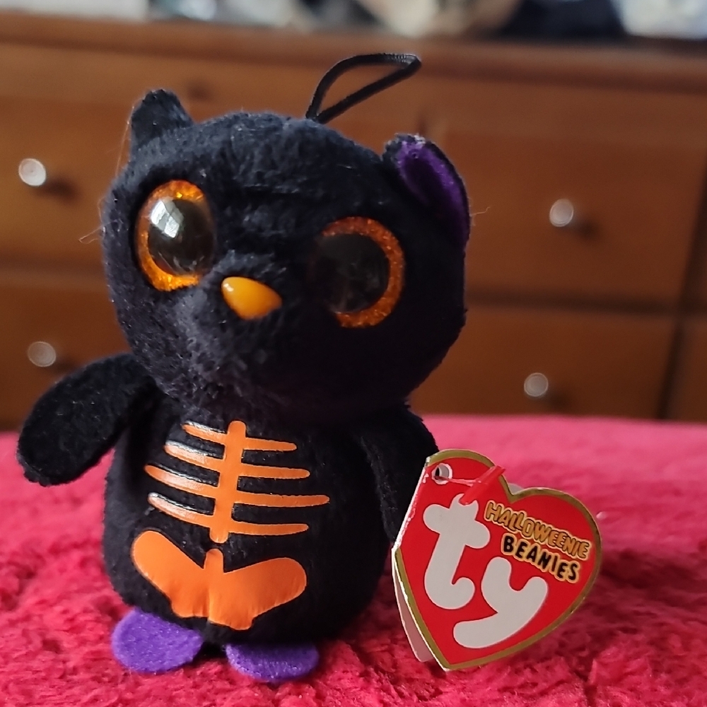 SCAREDY The BAT ❤️ Halloween 💜 HALLOWEENIE BEANIE BABY 💚 2013 MWMT 3" TY